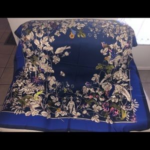 Multicolored silk scarf - blue